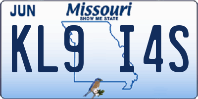 MO license plate KL9I4S