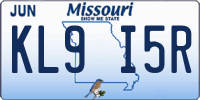 MO license plate KL9I5R