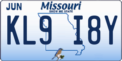 MO license plate KL9I8Y
