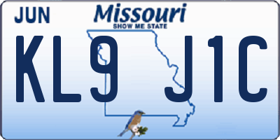 MO license plate KL9J1C