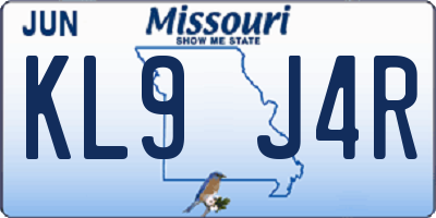 MO license plate KL9J4R