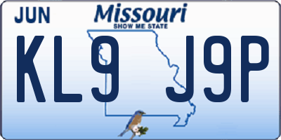 MO license plate KL9J9P