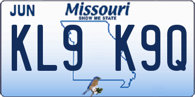 MO license plate KL9K9Q