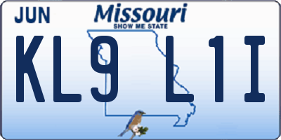 MO license plate KL9L1I