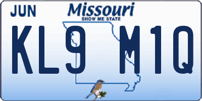 MO license plate KL9M1Q