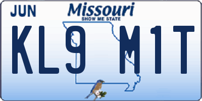MO license plate KL9M1T