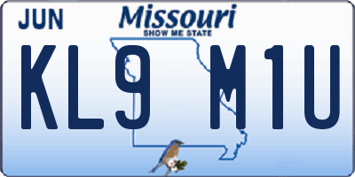 MO license plate KL9M1U