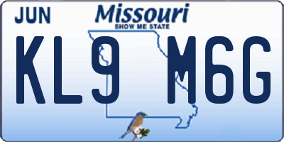 MO license plate KL9M6G