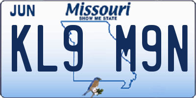 MO license plate KL9M9N