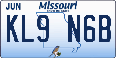 MO license plate KL9N6B