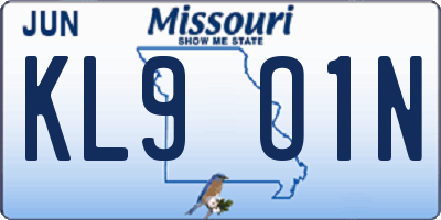 MO license plate KL9O1N