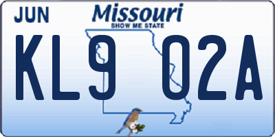 MO license plate KL9O2A