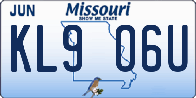 MO license plate KL9O6U