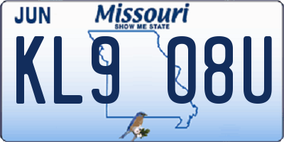 MO license plate KL9O8U