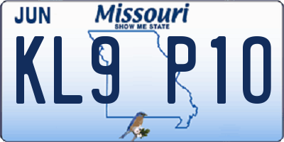 MO license plate KL9P1O