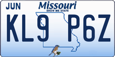 MO license plate KL9P6Z