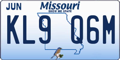 MO license plate KL9Q6M