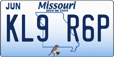 MO license plate KL9R6P