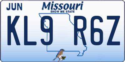 MO license plate KL9R6Z