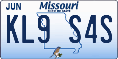 MO license plate KL9S4S
