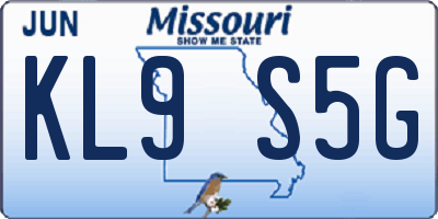 MO license plate KL9S5G
