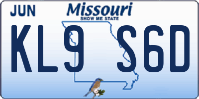 MO license plate KL9S6D
