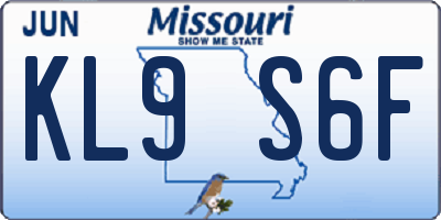 MO license plate KL9S6F