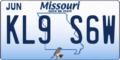 MO license plate KL9S6W