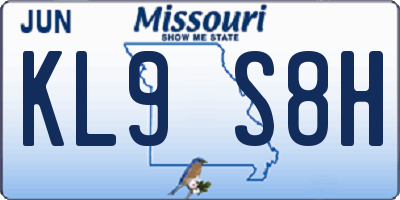 MO license plate KL9S8H