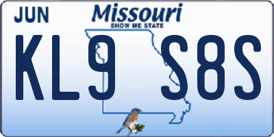 MO license plate KL9S8S