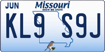 MO license plate KL9S9J