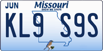 MO license plate KL9S9S