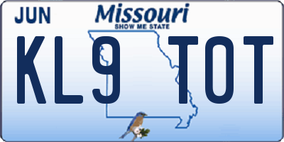 MO license plate KL9T0T