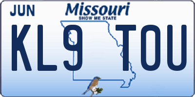 MO license plate KL9T0U