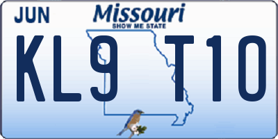 MO license plate KL9T1O