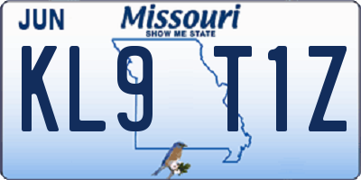 MO license plate KL9T1Z