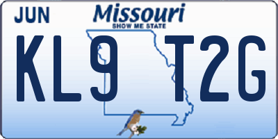 MO license plate KL9T2G