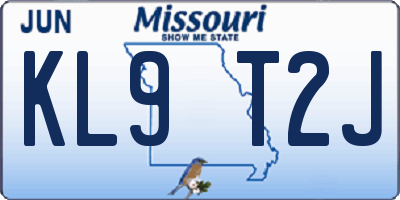 MO license plate KL9T2J
