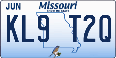 MO license plate KL9T2Q
