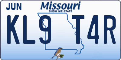 MO license plate KL9T4R