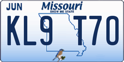 MO license plate KL9T7O