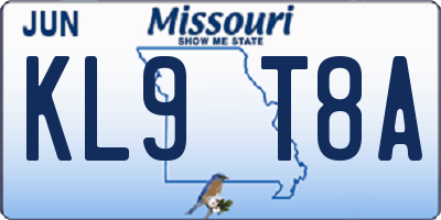 MO license plate KL9T8A