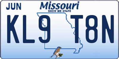MO license plate KL9T8N