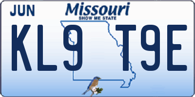 MO license plate KL9T9E