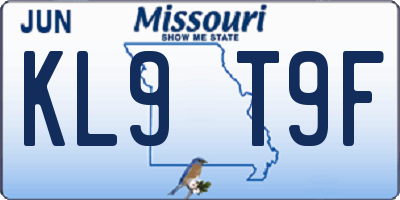 MO license plate KL9T9F