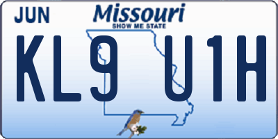 MO license plate KL9U1H