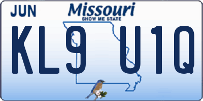 MO license plate KL9U1Q