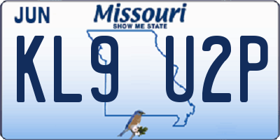 MO license plate KL9U2P
