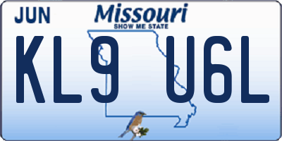 MO license plate KL9U6L