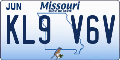 MO license plate KL9V6V